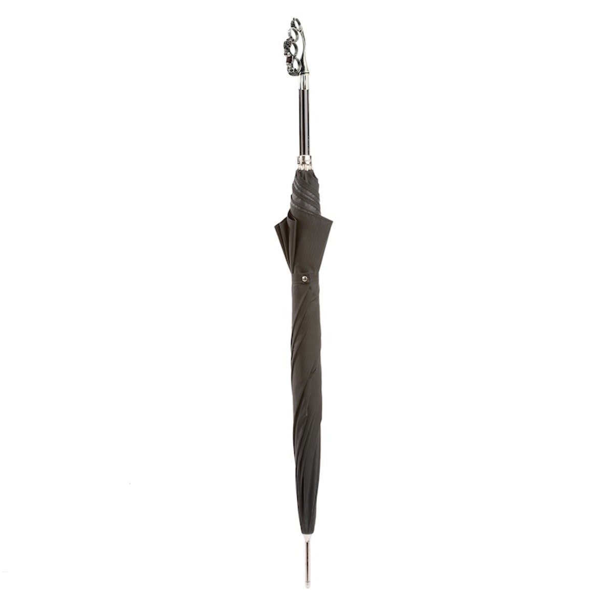 Casa Padrino Paraguas de lujo para hombre con empuñadura de puño americano plateado - Hecho a mano en Italia - Longitud 95cm - Diámetro 110cm Casa Padrino Paraguas de lujo para hombre con empuñadura de puño americano plateado - Hecho a mano en Italia - Longitud 95cm - Diámetro 110cm