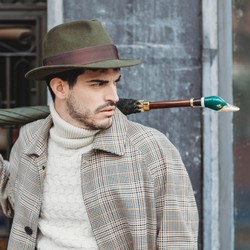 Casa Padrino Paraguas de lujo hombre Cabeza de Pato - Apertura automática - 100% Poliéster - Mango de latón esmaltado - 95cm x 110cm Casa Padrino Paraguas de lujo hombre Cabeza de Pato - Apertura automática - 100% Poliéster - Mango de latón esmaltado - 95cm x 110cm
