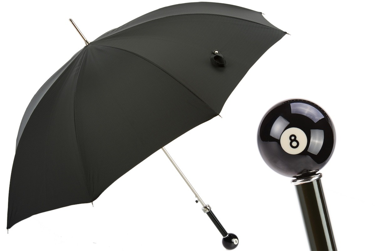 Casa Padrino Parapluie de luxe pour homme avec boule de billard n8 - Ouverture automatique - 100% polyester - Poignée en résine - 95cm Casa Padrino Parapluie de luxe pour homme avec boule de billard n8 - Ouverture automatique - 100% polyester - Poignée en résine - 95cm