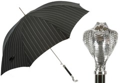 Casa Padrino Paraguas de lujo para hombre con cobra - Hecho a mano en Italia, latón, longitud 95cm, diámetro 110cm