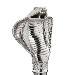 Casa Padrino Paraguas de lujo para hombre con cobra - Hecho a mano en Italia, latón, longitud 95cm, diámetro 110cm