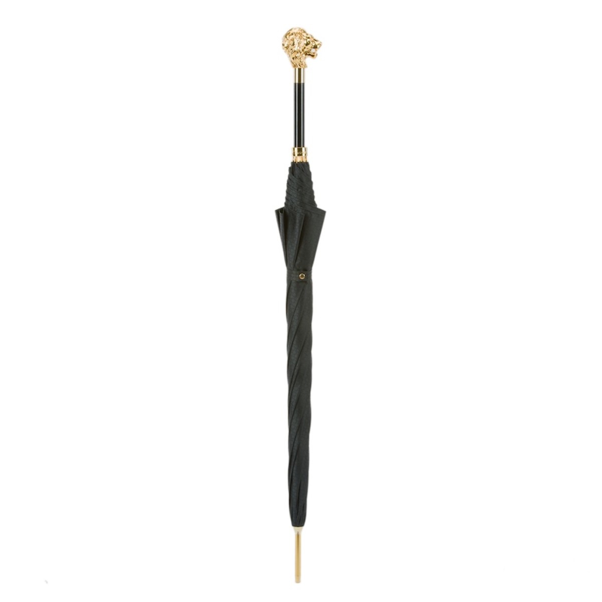 Casa Padrino Paraguas de lujo para hombre con cabeza de león dorada - Apertura automática - 100% Poliéster - Mango de resina esmaltada oro - 95cm x 11 Casa Padrino Paraguas de lujo para hombre con cabeza de león dorada - Apertura automática - 100% Poliéster - Mango de resina esmaltada oro - 95cm x 11