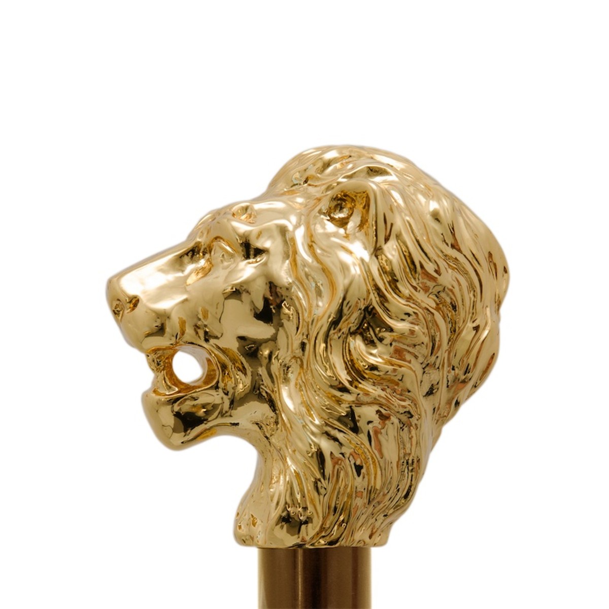 Casa Padrino Paraguas de lujo para hombre con cabeza de león dorada - Apertura automática - 100% Poliéster - Mango de resina esmaltada oro - 95cm x 11 Casa Padrino Paraguas de lujo para hombre con cabeza de león dorada - Apertura automática - 100% Poliéster - Mango de resina esmaltada oro - 95cm x 11