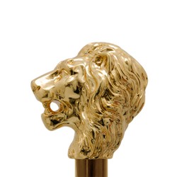 Casa Padrino Paraguas de lujo para hombre con cabeza de león dorada - Apertura automática - 100% Poliéster - Mango de resina esmaltada oro - 95cm x 11 Casa Padrino Paraguas de lujo para hombre con cabeza de león dorada - Apertura automática - 100% Poliéster - Mango de resina esmaltada oro - 95cm x 11