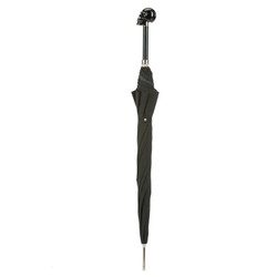 Casa Padrino Paraguas de lujo negro para hombre con empuñadura de calavera negra - Apertura automática - 100% Poliéster - 95cm