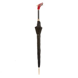 Casa Padrino Paraguas de lujo para hombre Dragón Rojo con apertura automática y mango de latón esmaltado 95 cm