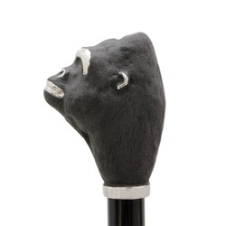 Casa Padrino Paraguas de lujo para hombre Gorilla con apertura automática y mango de latón esmaltado, 95cm, diámetro 110cm