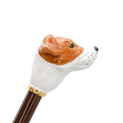 Casa Padrino Paraguas de lujo para hombre con motivo Jack Russell - Apertura automática - Mango de latón esmaltado - Longitud 95cm