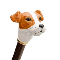 Casa Padrino Paraguas de lujo para hombre con motivo Jack Russell - Apertura automática - Mango de latón esmaltado - Longitud 95cm