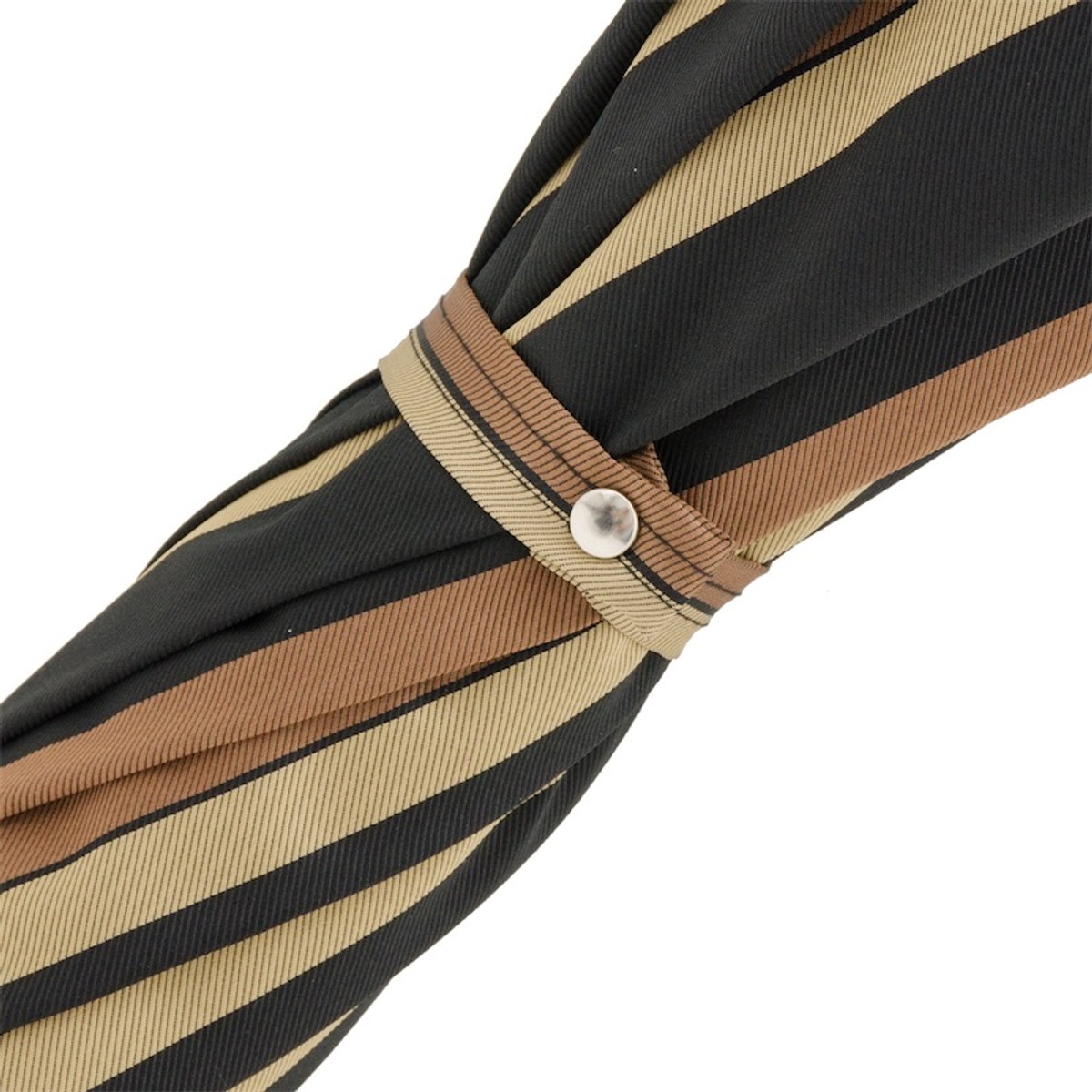 Casa Padrino Paraguas de Lujo para Hombre con Rayas y Mango de Cuero, Longitud 92cm, Diametro 110cm Casa Padrino Paraguas de Lujo para Hombre con Rayas y Mango de Cuero, Longitud 92cm, Diametro 110cm