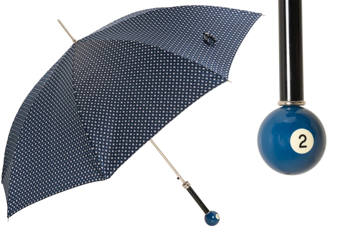 Casa Padrino Paraguas de lujo hombre Bola de billar n.º 2 - Apertura automática - 100% Poliéster - Mango de resina - L 95cm D 110cm Casa Padrino Paraguas de lujo hombre Bola de billar n.º 2 - Apertura automática - 100% Poliéster - Mango de resina - L 95cm D 110cm
