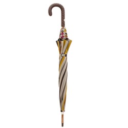 Casa Padrino Paraguas de lujo para hombre a rayas con mango de piel de avestruz - Hecho a mano - Longitud: 92cm, Diámetro: 110cm Casa Padrino Paraguas de lujo para hombre a rayas con mango de piel de avestruz - Hecho a mano - Longitud: 92cm, Diámetro: 110cm