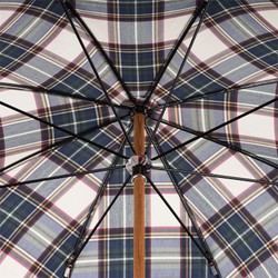 Casa Padrino Paraguas de lujo para hombre estampado tartán marrón - Hecho a mano en Italia - Longitud 92 cm - Diámetro 110 cm