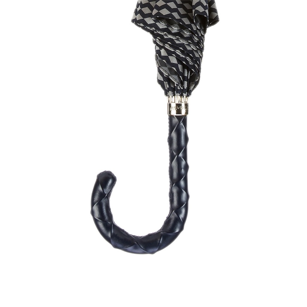 Casa Padrino Paraguas de lujo para hombre Atene-7 N48 con mango de cuero trenzado - Hecho a mano - Longitud: 95cm, Diámetro: 110cm Casa Padrino Paraguas de lujo para hombre Atene-7 N48 con mango de cuero trenzado - Hecho a mano - Longitud: 95cm, Diámetro: 110cm
