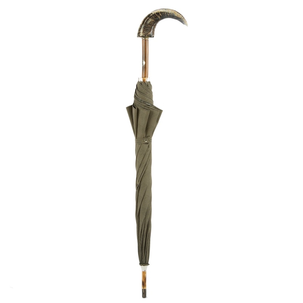 Casa Padrino Paraguas de lujo para hombre con mango de cuerno de carnero - Hecho a mano en Italia - Longitud 92 cm / Diámetro 110 cm Casa Padrino Paraguas de lujo para hombre con mango de cuerno de carnero - Hecho a mano en Italia - Longitud 92 cm / Diámetro 110 cm