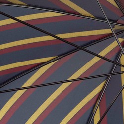 Casa Padrino Paraguas de lujo a rayas para hombre con mango de castaño - Hecho a mano en Italia, Longitud 97cm, Diámetro 120cm