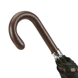 Italienischen Regenschirm mit Ledergriff für Herren - Handmade in Italy