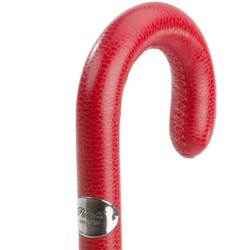 Casa Padrino Paraguas italiano de lujo para hombre con mango de cuero rojo, longitud 92cm, diámetro 110cm Casa Padrino Paraguas italiano de lujo para hombre con mango de cuero rojo, longitud 92cm, diámetro 110cm