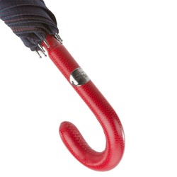 Casa Padrino Paraguas italiano de lujo para hombre con mango de cuero rojo, longitud 92cm, diámetro 110cm Casa Padrino Paraguas italiano de lujo para hombre con mango de cuero rojo, longitud 92cm, diámetro 110cm
