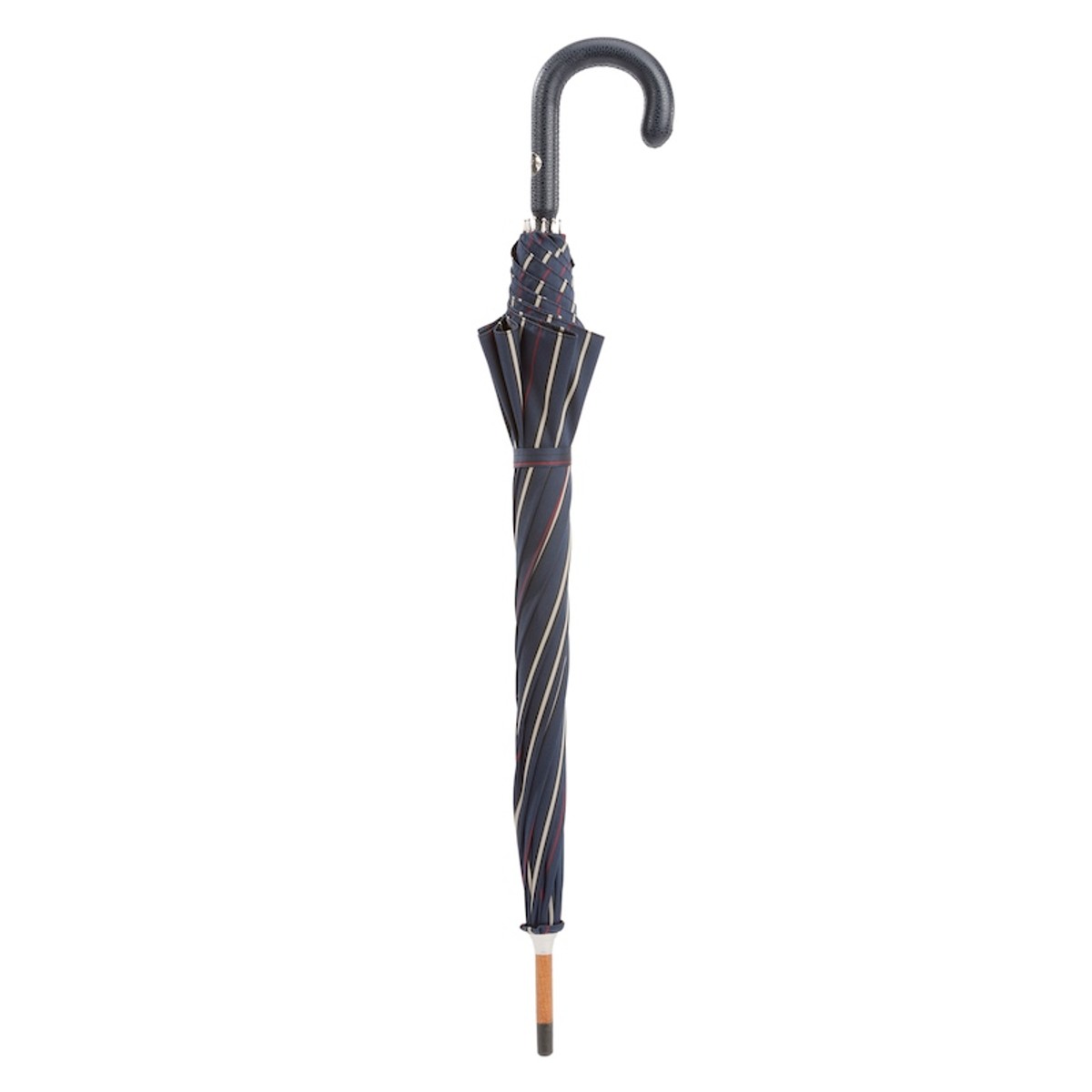 Casa Padrino Paraguas Italiano Hecho a Mano con Mango de Cuero Azul para Hombre - 92cm x 110cm Casa Padrino Paraguas Italiano Hecho a Mano con Mango de Cuero Azul para Hombre - 92cm x 110cm