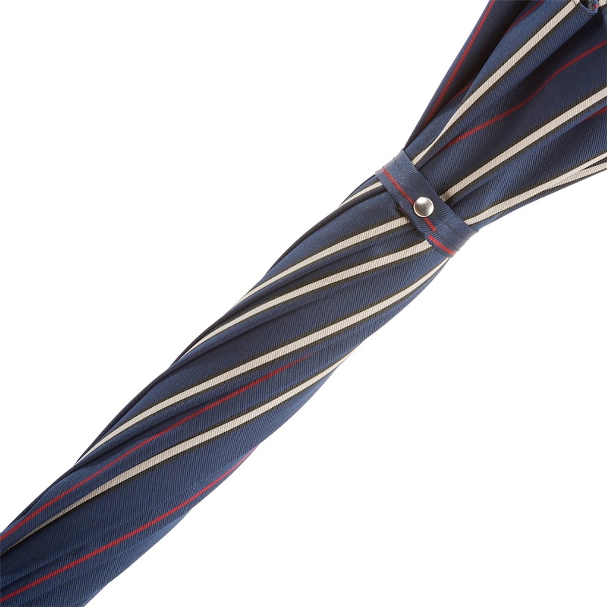 Casa Padrino Paraguas Italiano Hecho a Mano con Mango de Cuero Azul para Hombre - 92cm x 110cm Casa Padrino Paraguas Italiano Hecho a Mano con Mango de Cuero Azul para Hombre - 92cm x 110cm