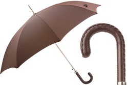 Casa Padrino Paraguas clásico para hombre con mango de cuero - Hecho a mano en Italia - Longitud 95cm - Diámetro 110cm Casa Padrino Paraguas clásico para hombre con mango de cuero - Hecho a mano en Italia - Longitud 95cm - Diámetro 110cm