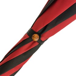 Casa Padrino Paraguas de lujo para hombre rojo y negro con mango de castaño 92cm x 110cm