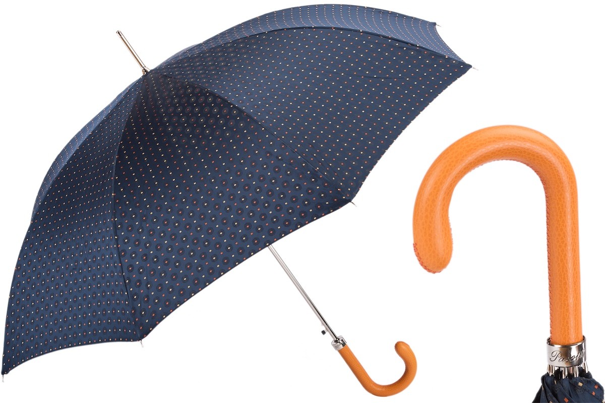 Casa Padrino Paraguas de Lujo para Hombre con Diseño Elegante y Mango Naranja, Longitud 95cm, Diámetro 110cm Casa Padrino Paraguas de Lujo para Hombre con Diseño Elegante y Mango Naranja, Longitud 95cm, Diámetro 110cm