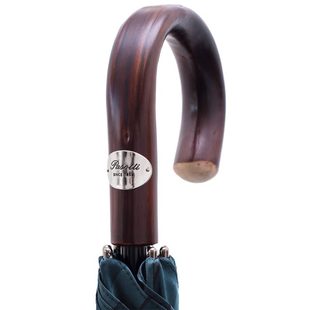 Casa Padrino Paraguas de lujo a rayas con mango de madera de castaño, 97cm longitud, 120cm diámetro Casa Padrino Paraguas de lujo a rayas con mango de madera de castaño, 97cm longitud, 120cm diámetro