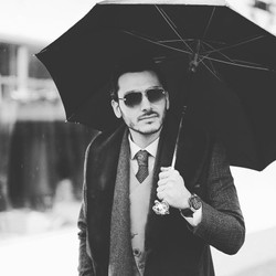 Casa Padrino Paraguas Plegable de Lujo para Hombre con Mango de Tigre Plateado - Hecho a Mano en Italia, 100cm Casa Padrino Paraguas Plegable de Lujo para Hombre con Mango de Tigre Plateado - Hecho a Mano en Italia, 100cm