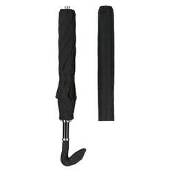 Casa Padrino Paraguas Plegable de Lujo para Hombre con Mango de Serpiente de Goma - Automático - 100% Poliéster - Longitud: 50cm - Diámetro: 100cm