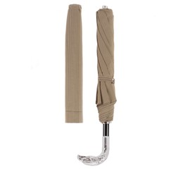 Casa Padrino Paraguas Plegable de Lujo para Hombre con Mango de Águila Plateada - Artesanía Italiana - 50cm x 100cm