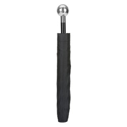 Casa Padrino Paraguas Plegable de Lujo para Hombre con Mango de Pelota de Golf Plateada - Hecho a Mano en Italia - 50cm x 100cm Casa Padrino Paraguas Plegable de Lujo para Hombre con Mango de Pelota de Golf Plateada - Hecho a Mano en Italia - 50cm x 100cm