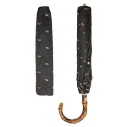 Casa Padrino Paraguas plegable de lujo para hombre con mango de bambú - Hecho a mano en Italia, Longitud 50cm, Diámetro 100cm