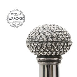 Casa Padrino Bastón de paseo de lujo con cristales Swarovski - Madera de haya, contera de latón, 92 cm Casa Padrino Bastón de paseo de lujo con cristales Swarovski - Madera de haya, contera de latón, 92 cm