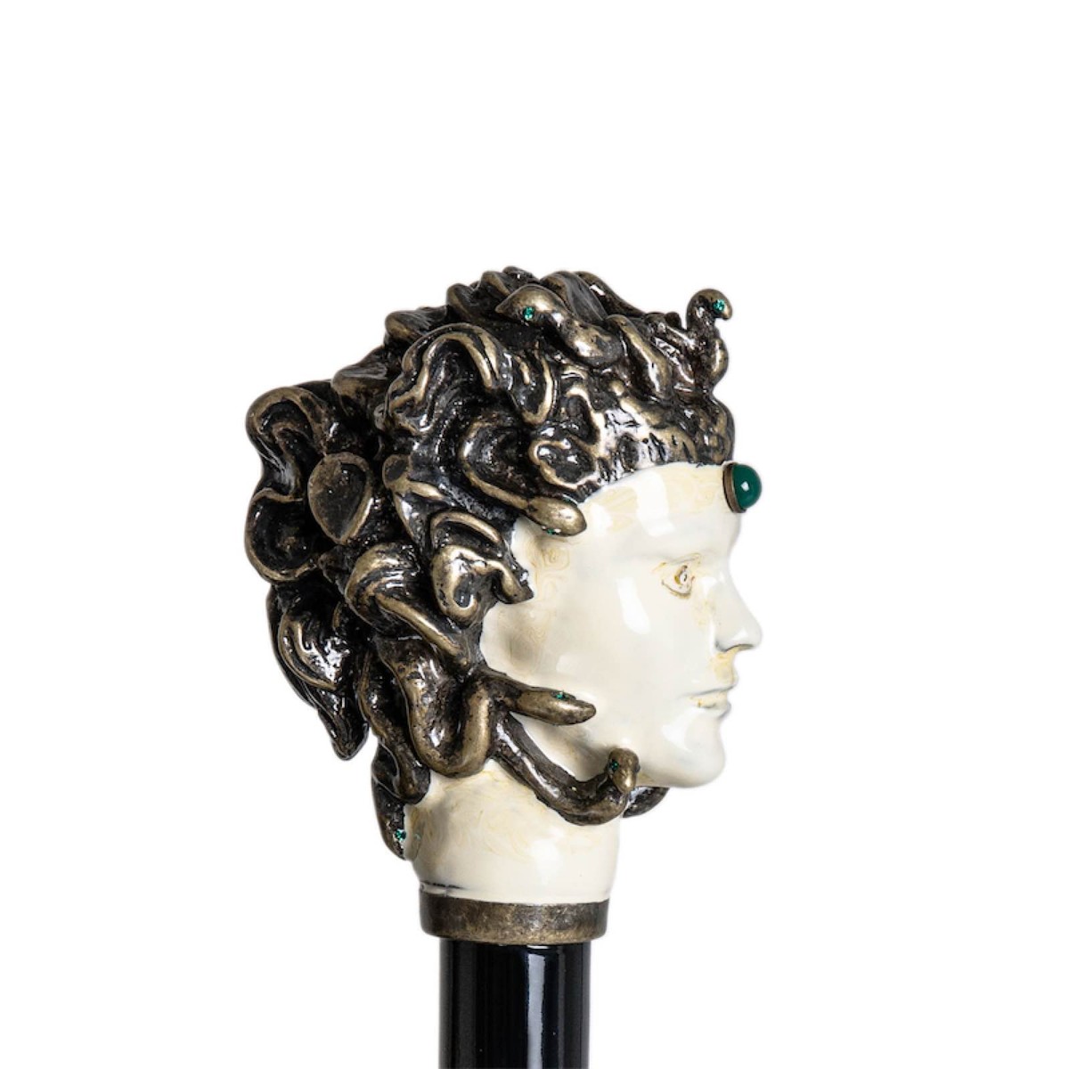 Casa Padrino Bastón de lujo Medusa, Madera de haya con mango de latón esmaltado, 92 cm Casa Padrino Bastón de lujo Medusa, Madera de haya con mango de latón esmaltado, 92 cm
