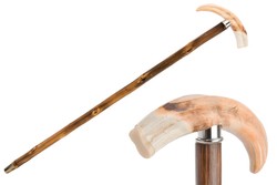 Casa Padrino Bastón de lujo con empuñadura de colmillo de facóquero - Hecho a mano en Italia, madera del Congo, 93 cm Casa Padrino Bastón de lujo con empuñadura de colmillo de facóquero - Hecho a mano en Italia, madera del Congo, 93 cm