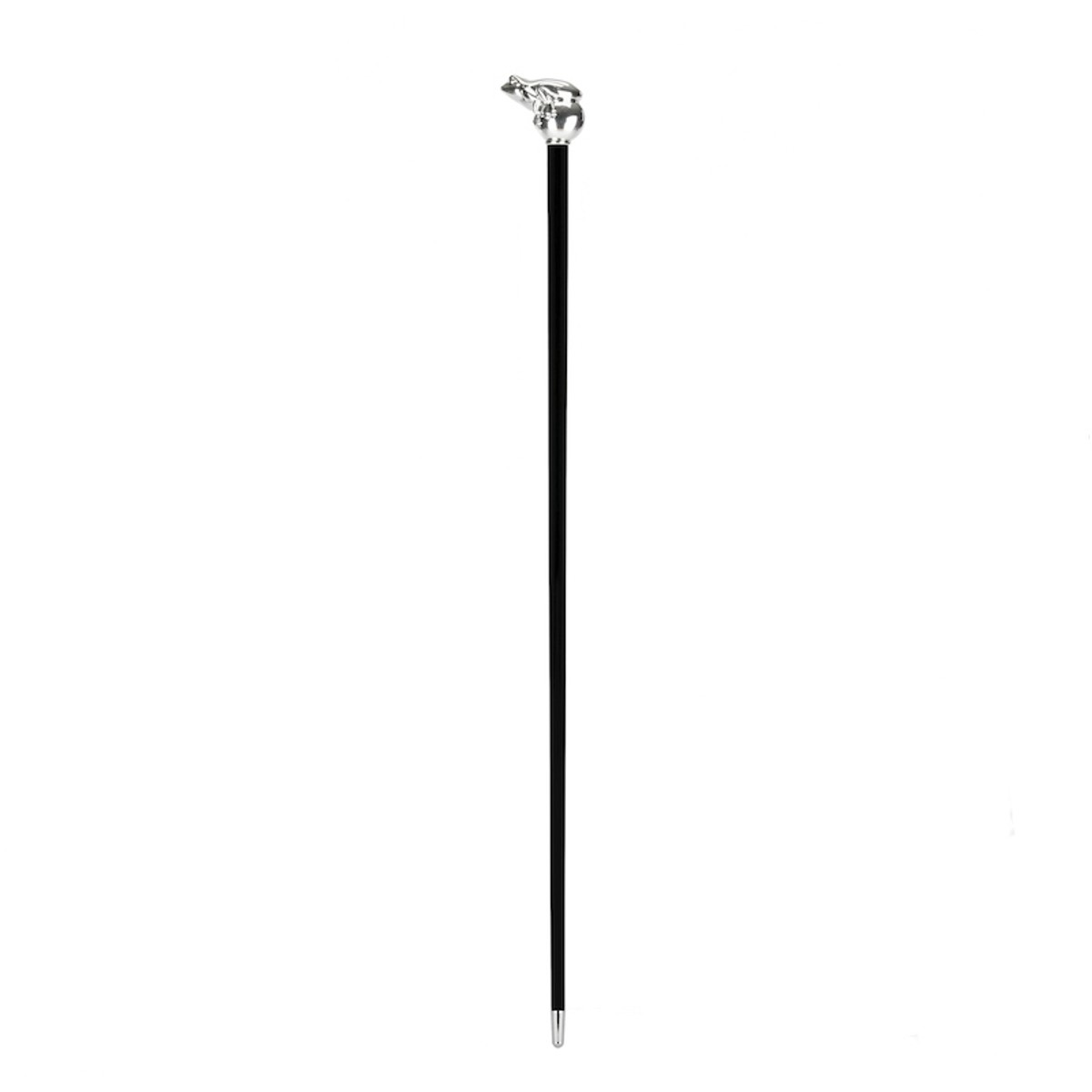Casa Padrino Bastón de Lujo con Empuñadura de Rana Plateada - Madera de Haya, Resina, 92cm Casa Padrino Bastón de Lujo con Empuñadura de Rana Plateada - Madera de Haya, Resina, 92cm