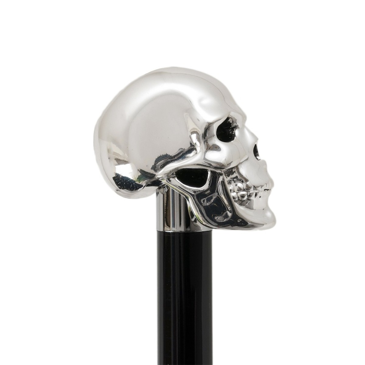 Casa Padrino Bastón de paseo de lujo con calavera plateada - Madera de haya, resina, 92 cm Casa Padrino Bastón de paseo de lujo con calavera plateada - Madera de haya, resina, 92 cm