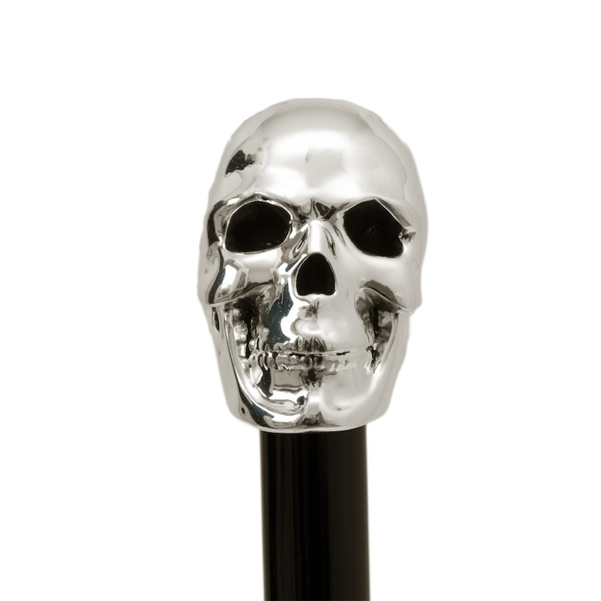 Casa Padrino Bastón de paseo de lujo con calavera plateada - Madera de haya, resina, 92 cm Casa Padrino Bastón de paseo de lujo con calavera plateada - Madera de haya, resina, 92 cm