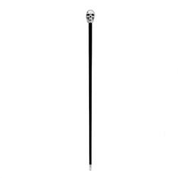 Casa Padrino Bastón de paseo de lujo con calavera plateada - Madera de haya, resina, 92 cm Casa Padrino Bastón de paseo de lujo con calavera plateada - Madera de haya, resina, 92 cm