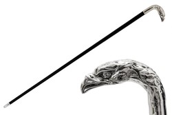 Casa Padrino Bastón de paseo de lujo con águila plateada - Madera de haya artesanal - Longitud 92 cm Casa Padrino Bastón de paseo de lujo con águila plateada - Madera de haya artesanal - Longitud 92 cm