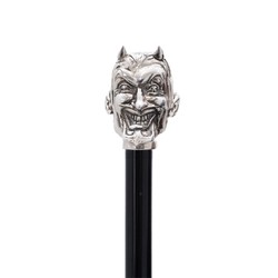 Casa Padrino Bastón de lujo Lucifer - Madera de haya artesanal con mango de latón de diablo - 92 cm Casa Padrino Bastón de lujo Lucifer - Madera de haya artesanal con mango de latón de diablo - 92 cm