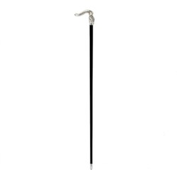 Casa Padrino Bastón de Paseo de Lujo con Mango de Serpiente Plateada - Madera de Haya - Longitud 92 cm Casa Padrino Bastón de Paseo de Lujo con Mango de Serpiente Plateada - Madera de Haya - Longitud 92 cm