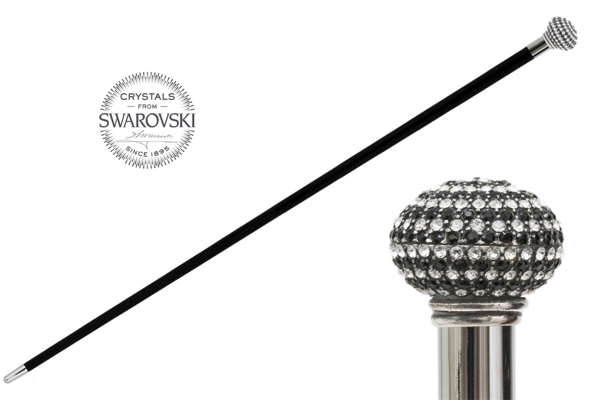 Casa Padrino Bastón de Lujo con Cristales Swarovski - Madera de Haya, Puntera de Latón, 92 cm Casa Padrino Bastón de Lujo con Cristales Swarovski - Madera de Haya, Puntera de Latón, 92 cm