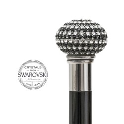 Casa Padrino Bastón de Lujo con Cristales Swarovski - Madera de Haya, Puntera de Latón, 92 cm Casa Padrino Bastón de Lujo con Cristales Swarovski - Madera de Haya, Puntera de Latón, 92 cm