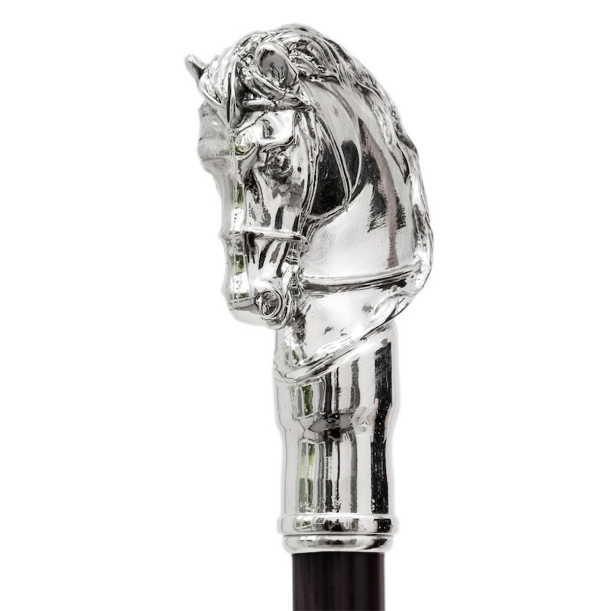 Casa Padrino Bastón de Paseo de Lujo con Empuñadura Caballo Plateado - Hecho a Mano en Italia - Madera de Haya - Longitud 92 cm Casa Padrino Bastón de Paseo de Lujo con Empuñadura Caballo Plateado - Hecho a Mano en Italia - Madera de Haya - Longitud 92 cm