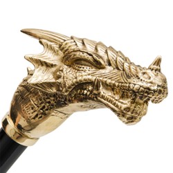 Casa Padrino Bastón con empuñadura de dragón dorado, hecho a mano en Italia, madera de haya, 92 cm Casa Padrino Bastón con empuñadura de dragón dorado, hecho a mano en Italia, madera de haya, 92 cm