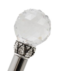 Casa Padrino Bastón de lujo con empuñadura de cristal - Madera de haya, virola de latón, 92 cm Casa Padrino Bastón de lujo con empuñadura de cristal - Madera de haya, virola de latón, 92 cm