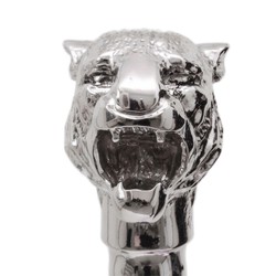 Casa Padrino Calzador de lujo con tigre de plata - Hecho a mano en Italia, madera de haya, mango de metal, 50cm